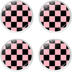 Dreuyet 2 Pairs Black White Checkered Stud Earrings for Women Men Cute Plaid Earrings Stainless Steel Posts Retro Classic Studs Checkerboard Print Glass Stud Earrings Fashion Studs Jewelry