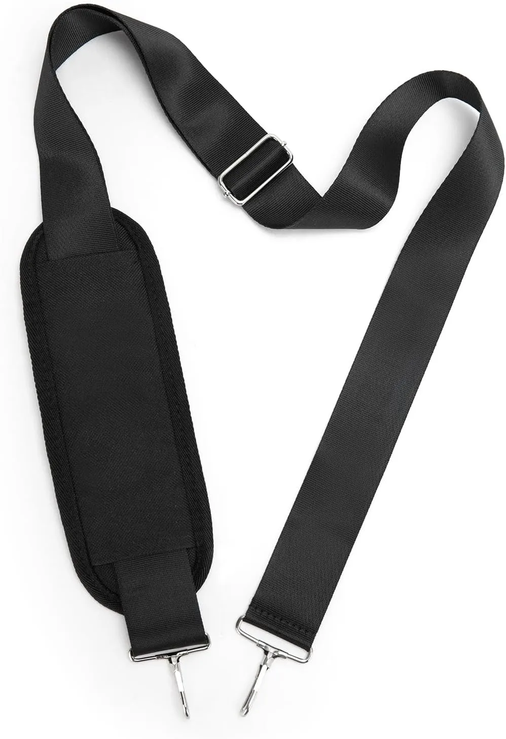 Duffle Bag Strap Replacement, 59" Universal Replacement Laptop Shoulder Strap Luggage Adjustable Comfortable Non-Slip Fit Padded with Metal Hooks for Briefcase Computer Messenger Bag Laptop