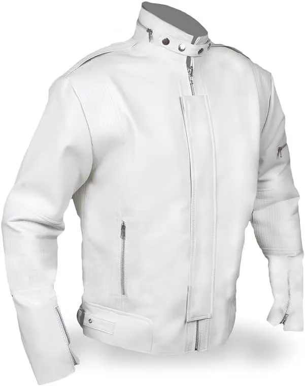 Electroma Daft-punk Jacket- Black Faux Leather Punk Biker Jacket For Men's