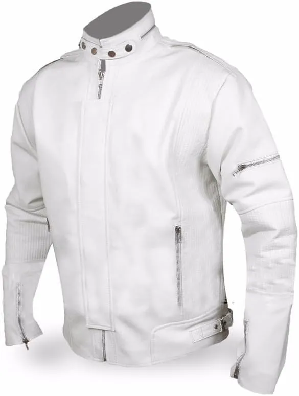 Electroma Daft-punk Jacket- Black Faux Leather Punk Biker Jacket For Men's