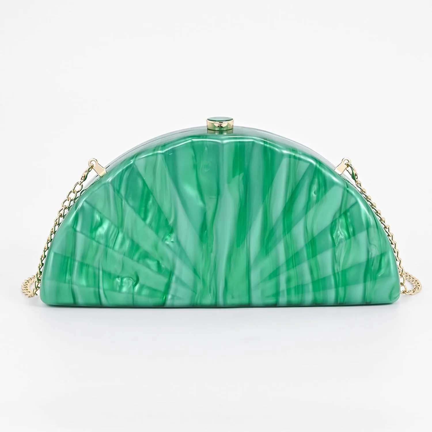 Elegant Acrylic Evening Clutch Purses For Women,Small Semicircular Shoulder Crossbody Bag Party Prom Purse Handbags