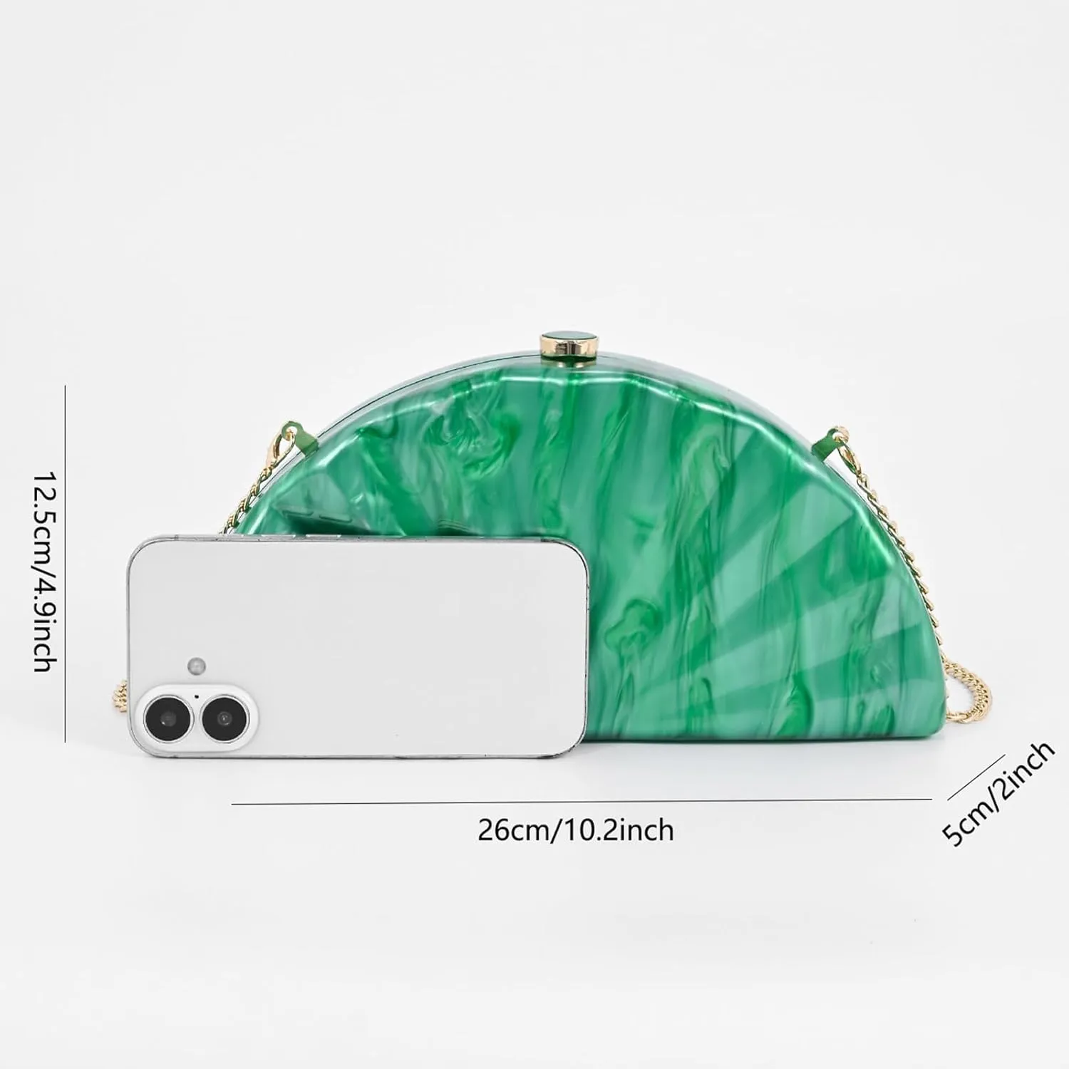 Elegant Acrylic Evening Clutch Purses For Women,Small Semicircular Shoulder Crossbody Bag Party Prom Purse Handbags