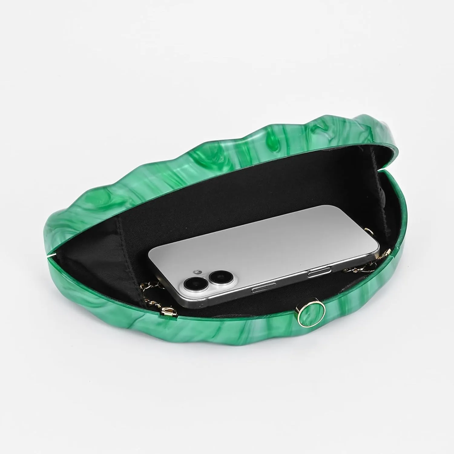 Elegant Acrylic Evening Clutch Purses For Women,Small Semicircular Shoulder Crossbody Bag Party Prom Purse Handbags