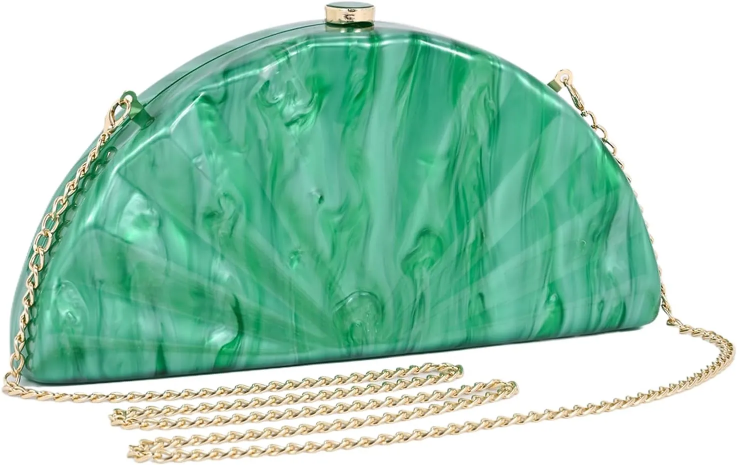 Elegant Acrylic Evening Clutch Purses For Women,Small Semicircular Shoulder Crossbody Bag Party Prom Purse Handbags