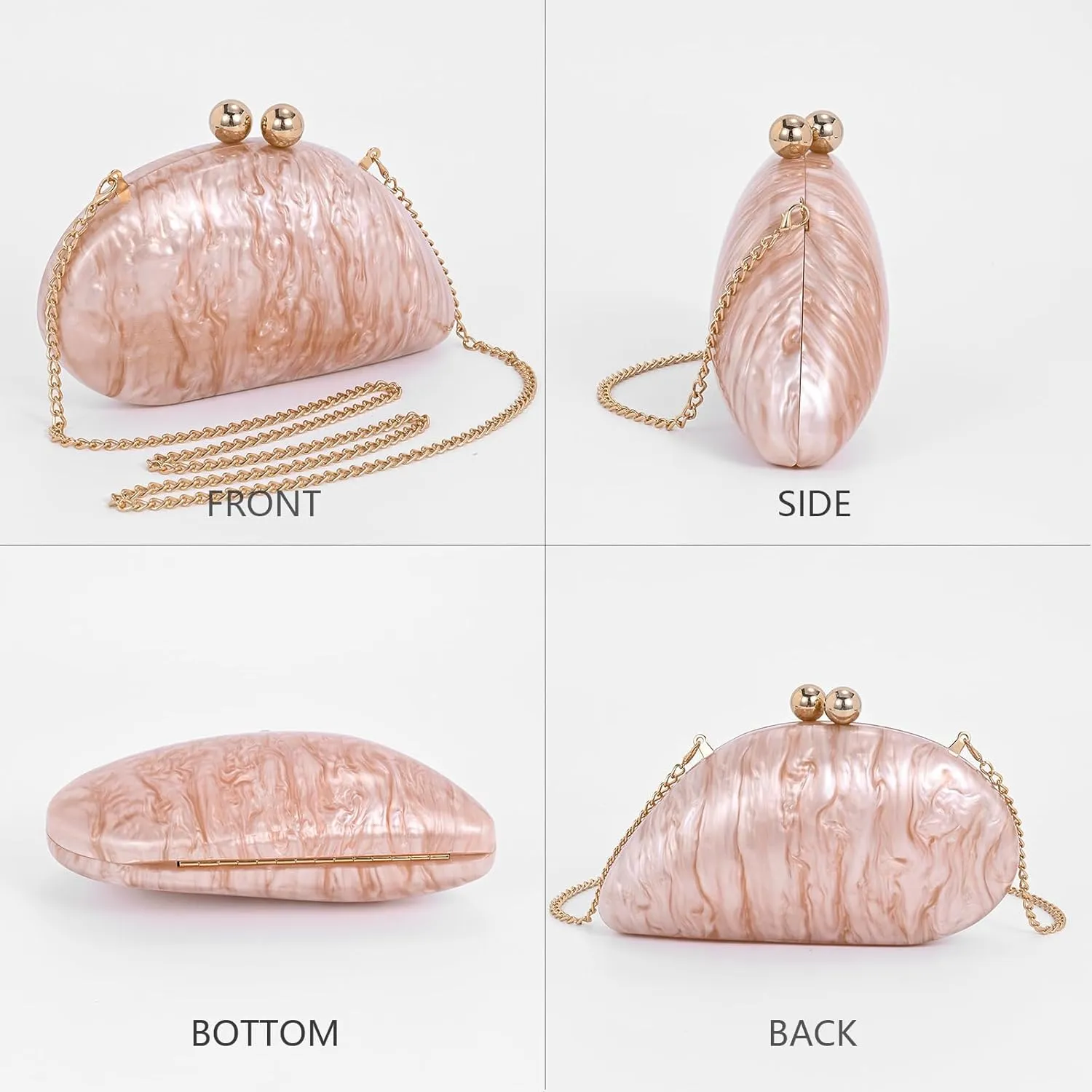 Elegant Acrylic Purses For Women,Fashion Evening Clutch Cute Handbags Mini Crossbody Purse Party Wedding Shoulder Bag