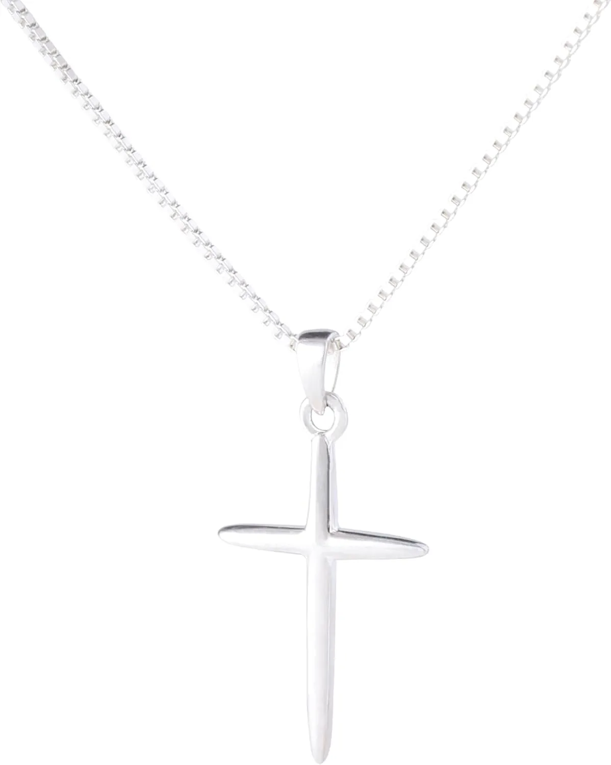 ELEGANT & PRECIOUS STRANDS Sterling Silver Cross Necklace For Women, Cross Pendant Easy to Wear  Classic Silver Cross Necklaces for Women Simple Trendy Every Day Jewelry