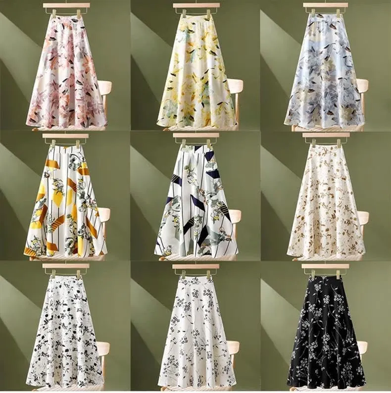 Elegant Long Skirts for Women - Maxi Skirt, Trendy Summer Style-A