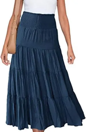 Elegant Long Skirts for Women - Maxi Skirt, Trendy Summer Style-F