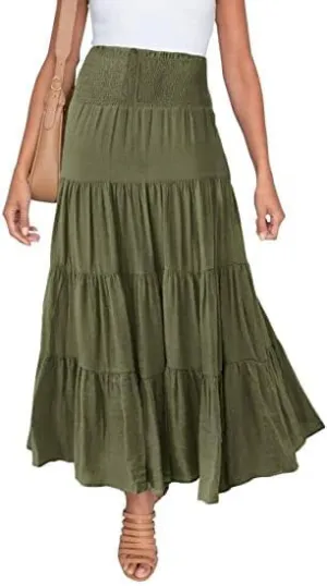 Elegant Long Skirts for Women - Maxi Skirt, Trendy Summer Style-F