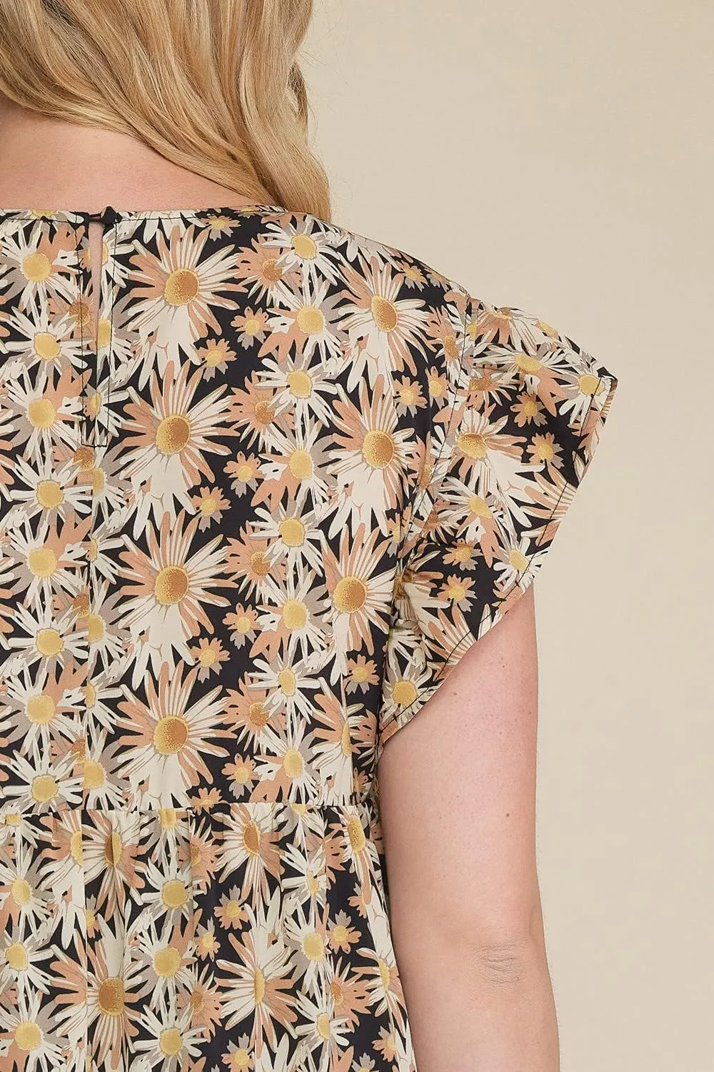 Entro USA Floral Ruffle Tiered Dress