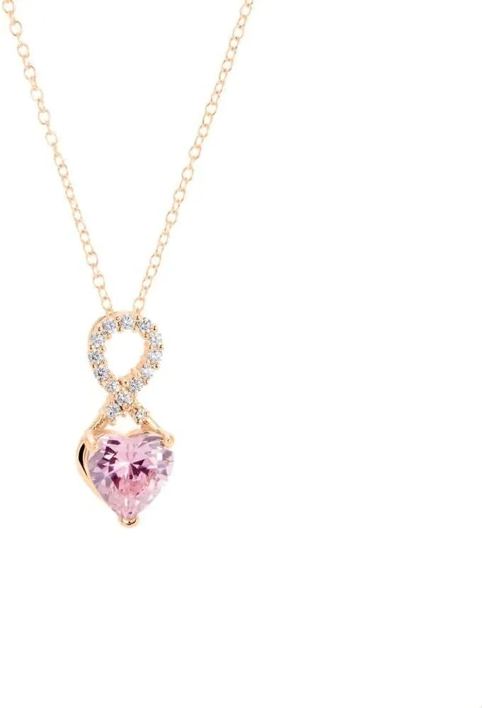 EVE'S ADDICTION Birthstone Necklace for Mom - Rose Gold Custom Infinity Heart Birthstone Necklace - Gifts for Mom