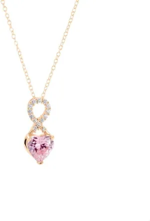 EVE'S ADDICTION Birthstone Necklace for Mom - Rose Gold Custom Infinity Heart Birthstone Necklace - Gifts for Mom