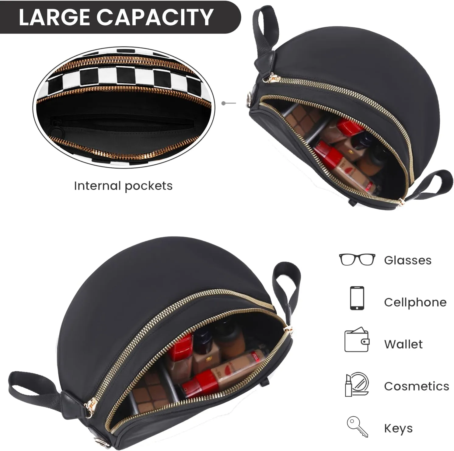Fanny Packs for Women,Checkered bum bag Spacious Nylon Crossbody Bag Trendy Slouchy Oversized Checkered Purse 2025