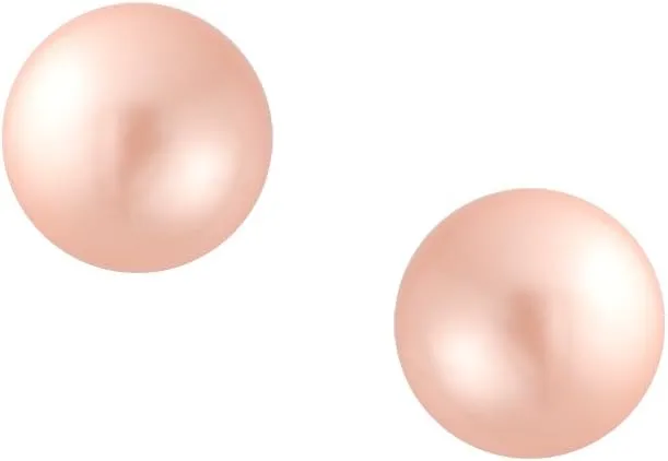 Fashion Bridal Simple Simulated Classic Black Grey White Pink Pearl Stud Ball Earrings For Women Teen .925 Sterling Silver 8, 9, 10, 12MM