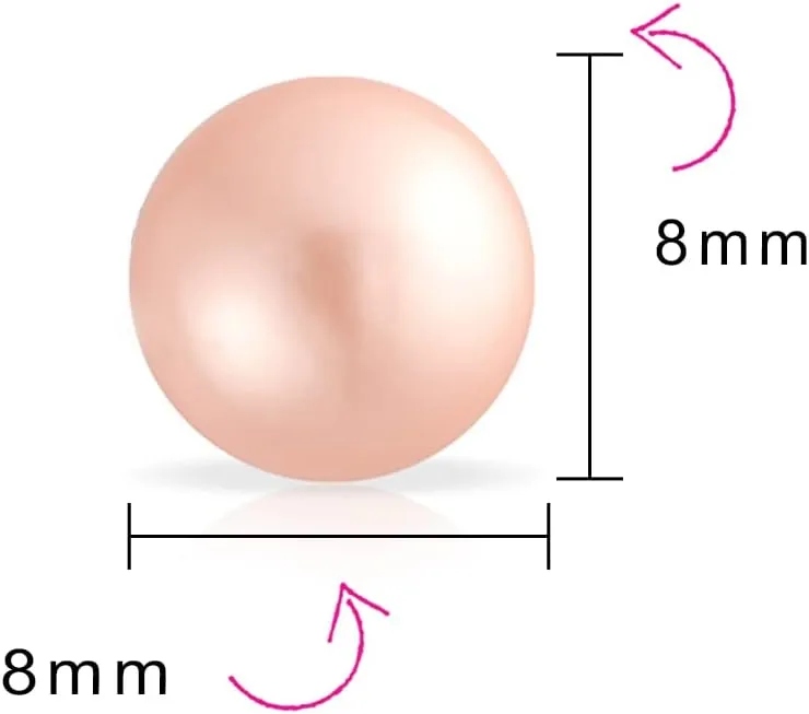 Fashion Bridal Simple Simulated Classic Black Grey White Pink Pearl Stud Ball Earrings For Women Teen .925 Sterling Silver 8, 9, 10, 12MM