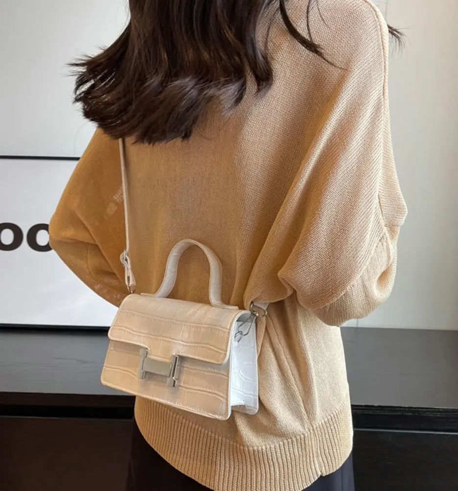 Fashion Shoulder Crossbody Bag for Women Vegan Leather Y2k Purse Small Totes Crocodile Handbag Satchel Clutch