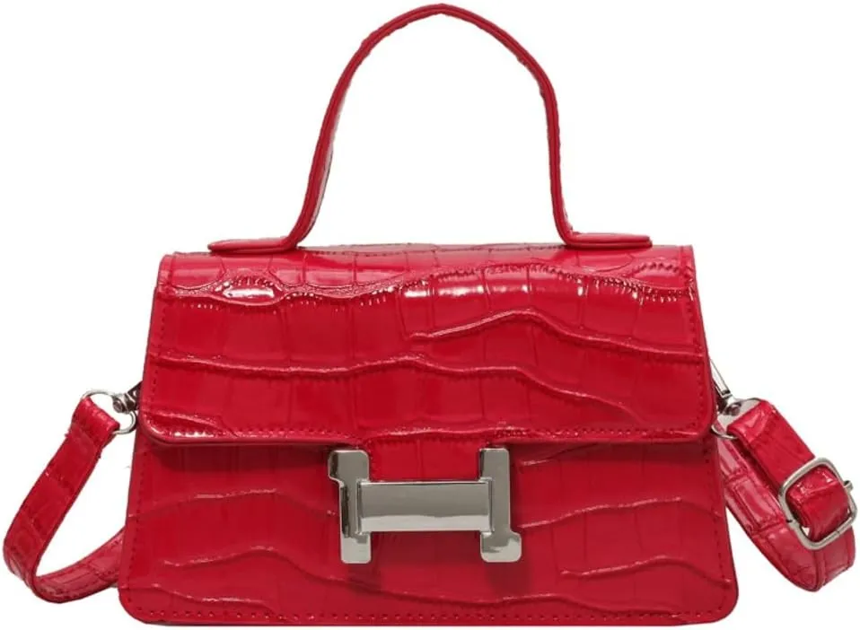 Fashion Shoulder Crossbody Bag for Women Vegan Leather Y2k Purse Small Totes Crocodile Handbag Satchel Clutch