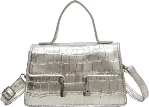 Fashion Shoulder Crossbody Bag for Women Vegan Leather Y2k Purse Small Totes Crocodile Handbag Satchel Clutch