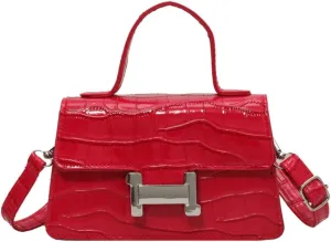 Fashion Shoulder Crossbody Bag for Women Vegan Leather Y2k Purse Small Totes Crocodile Handbag Satchel Clutch