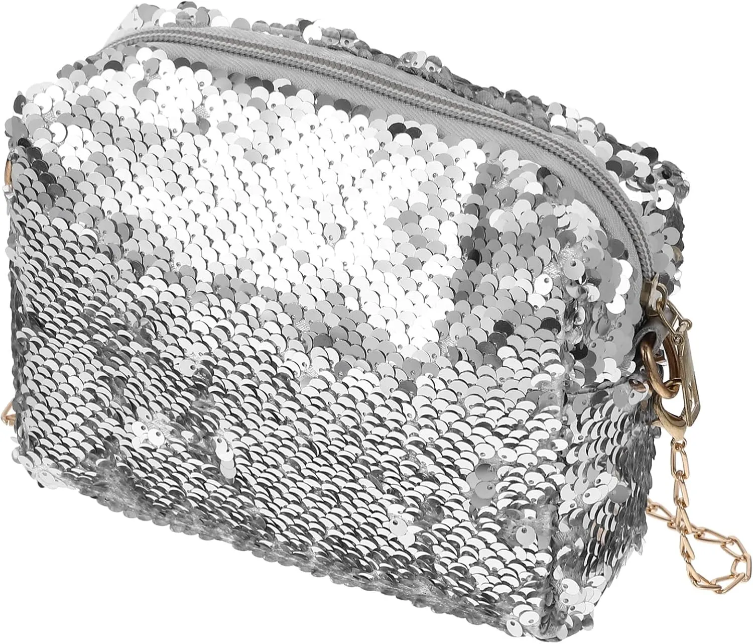 Fashion Sparkly Sequin Clutch Handbag for Women Elegant Evening Purse with Capacity Durable Comfortable Carry for Parties and Special Occasions Silver