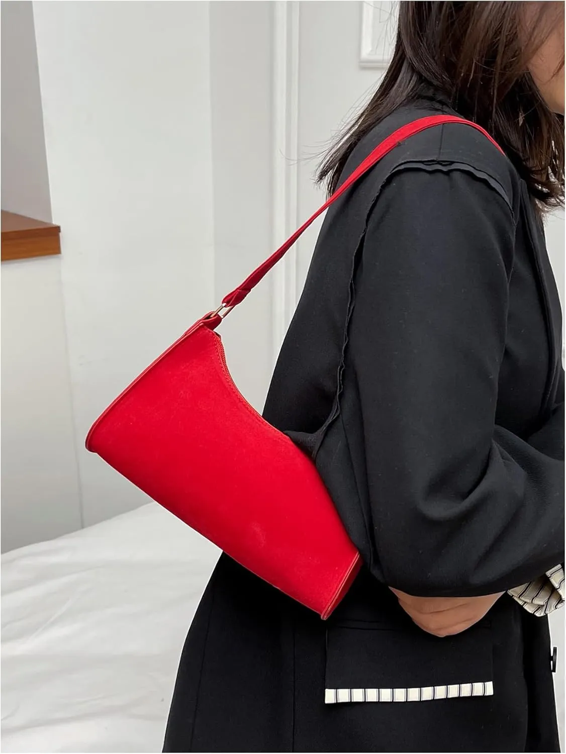 Floerns Women's Leather Shoulder Bag Minimalist Clutch Purse Underarm Bag Trendy