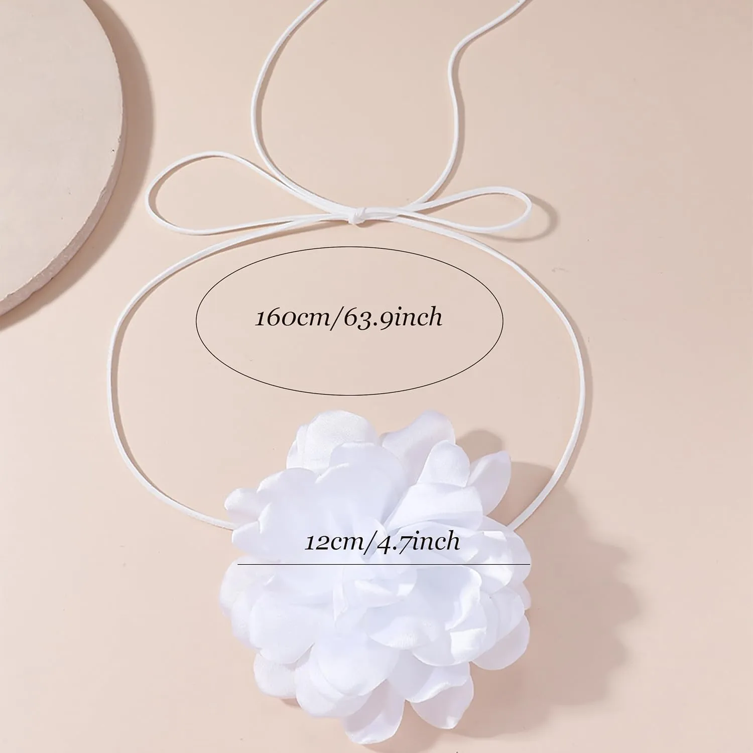 Flower Necklace Big Flower Choker Necklaces for Women White Vintage Big Floral Necklace Summer Outfits Beach Essentials Bride Wedding Jewelry
