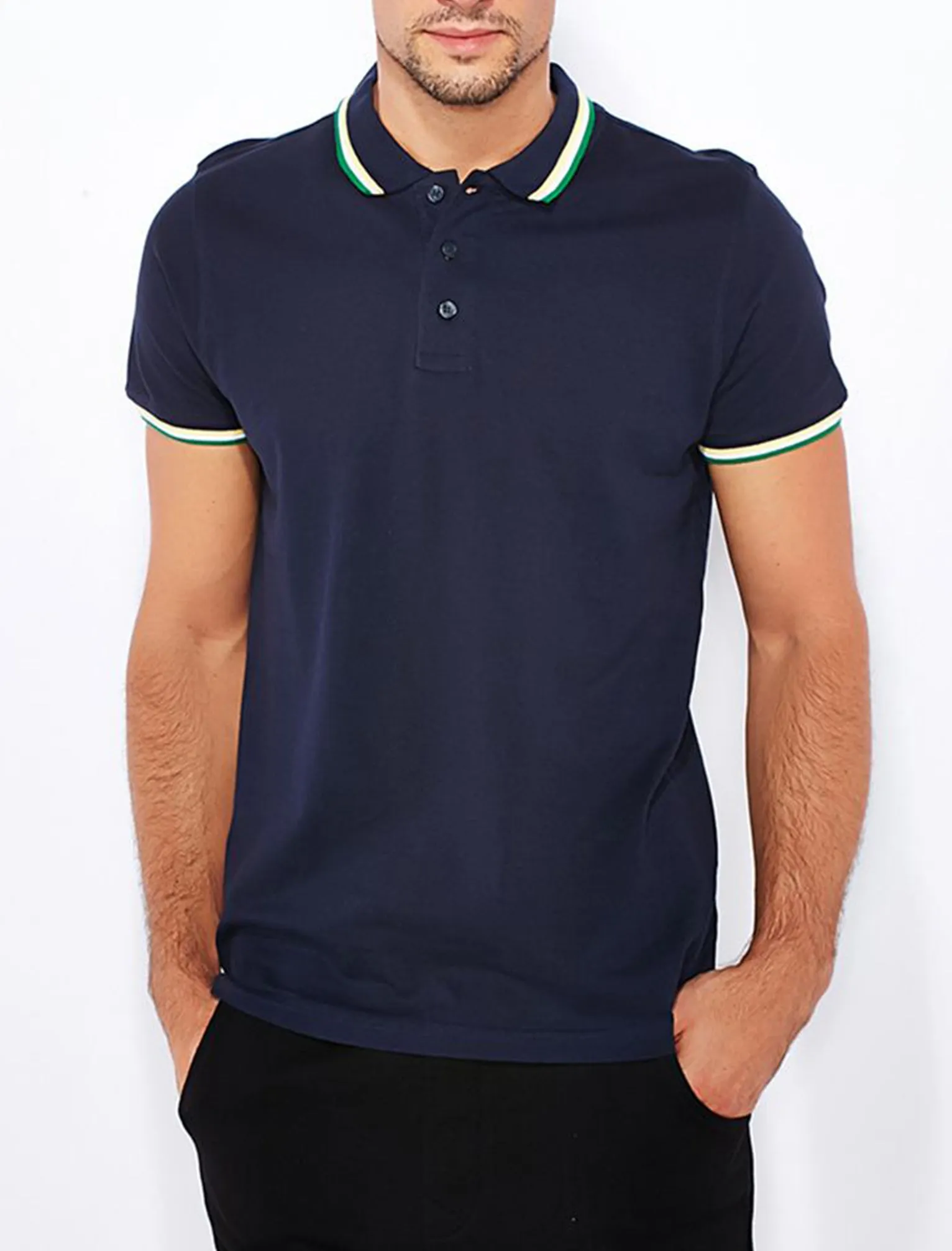 Forbes Piqué Polo Shirt in Navy