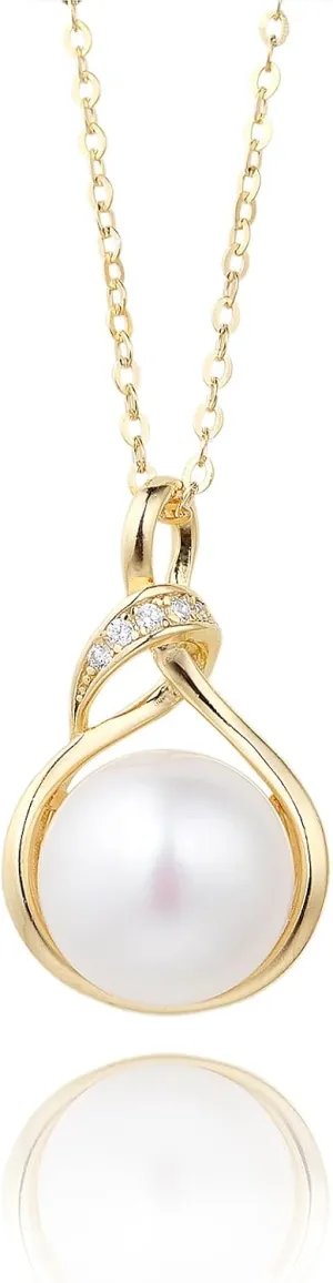 Freshwater Cultured Pearl Pendant Necklaces 925 Sterling Silver Jewelry for Women 16-18 inch