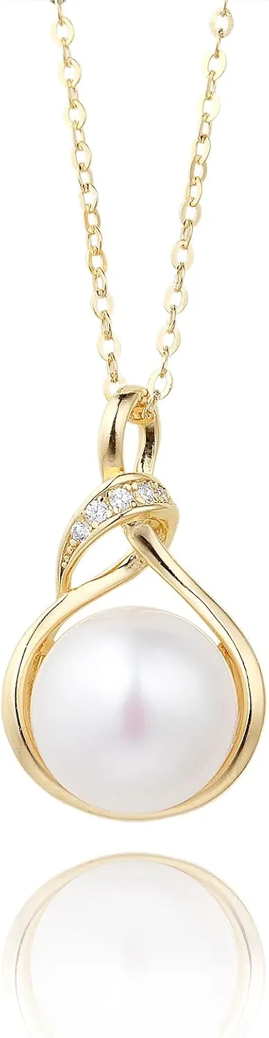 Freshwater Cultured Pearl Pendant Necklaces 925 Sterling Silver Jewelry for Women 16-18 inch