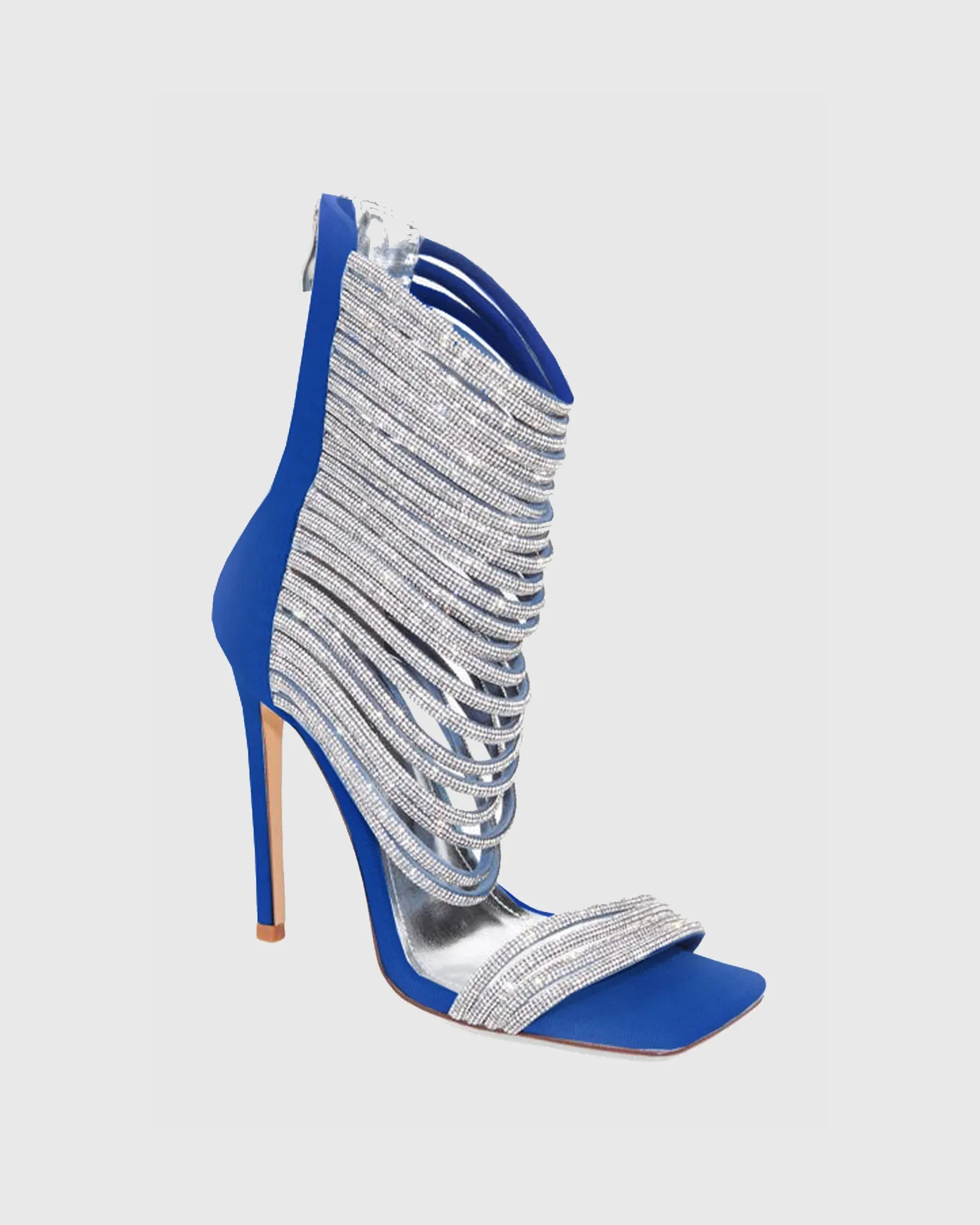 Galilea Crystal Strap Sandals In Blue