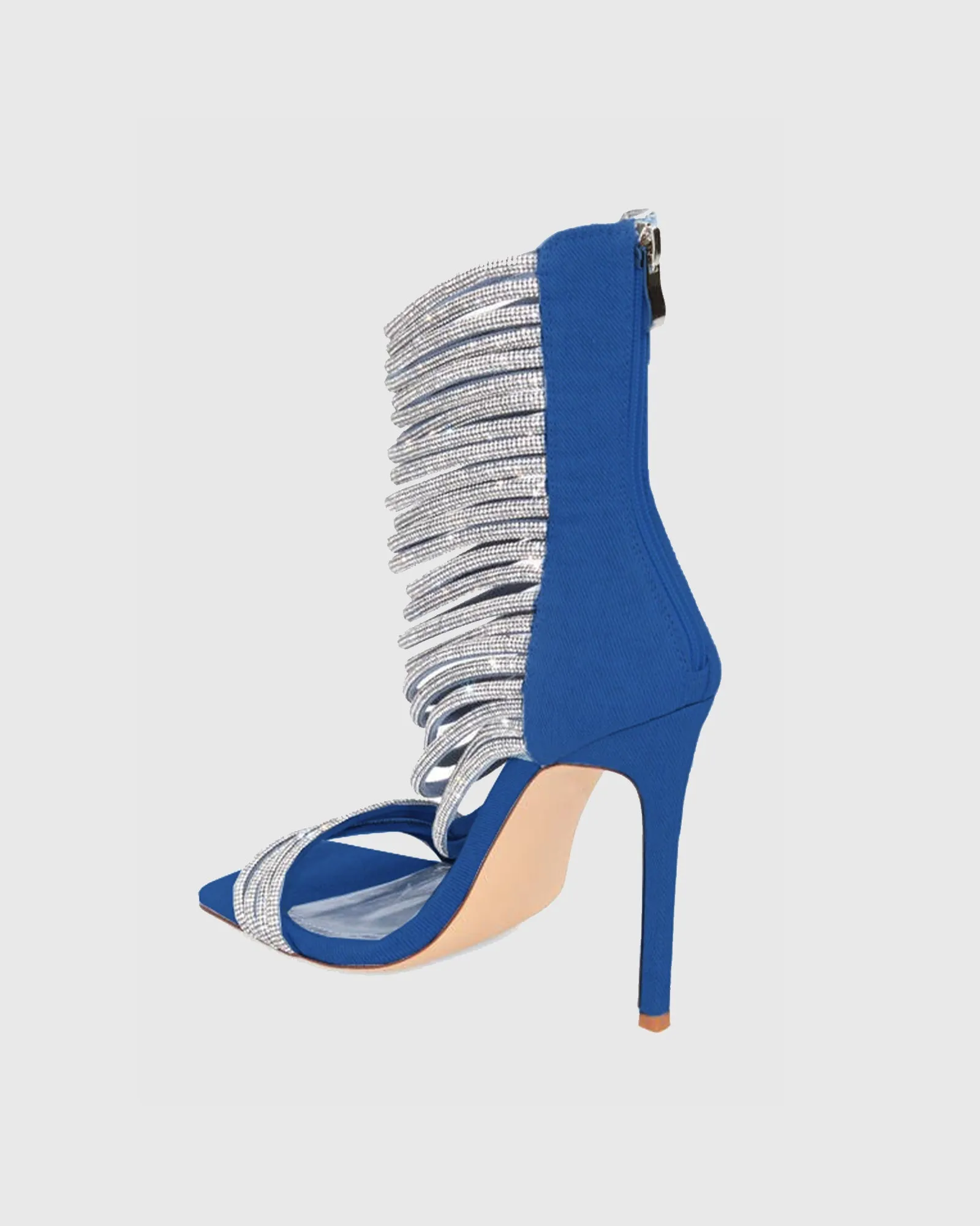 Galilea Crystal Strap Sandals In Blue