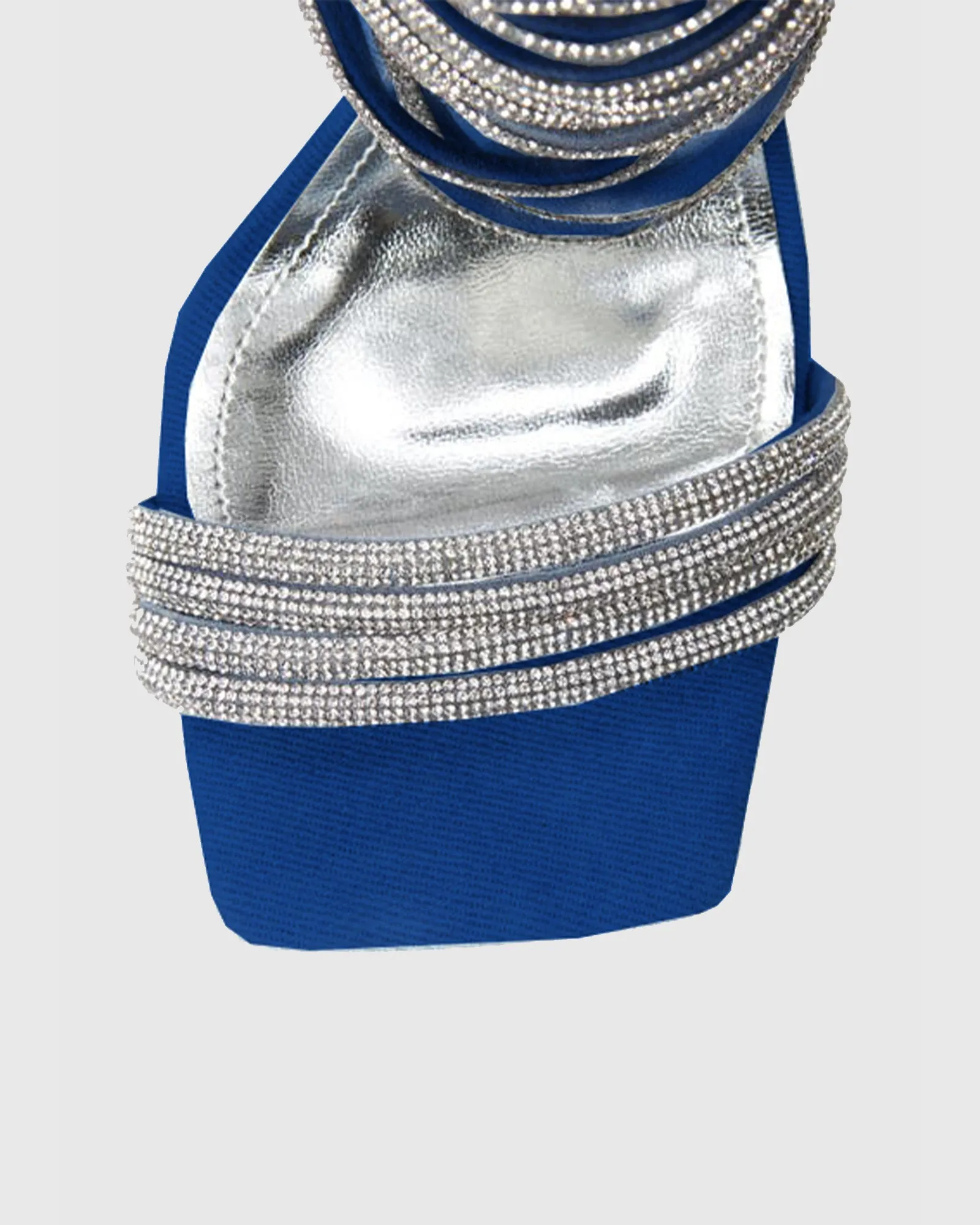 Galilea Crystal Strap Sandals In Blue
