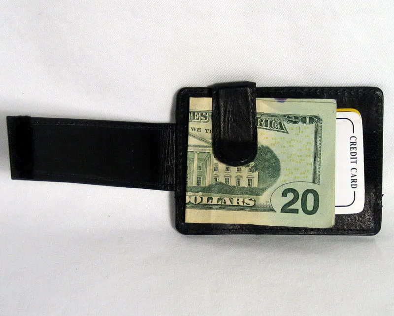 Genuine Leather Money Clip Wallet Belt Slim Double Sided Credit Card ID Pocket