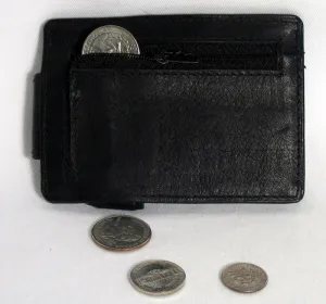 Genuine Leather Money Clip Wallet Belt Slim Double Sided Credit Card ID Pocket