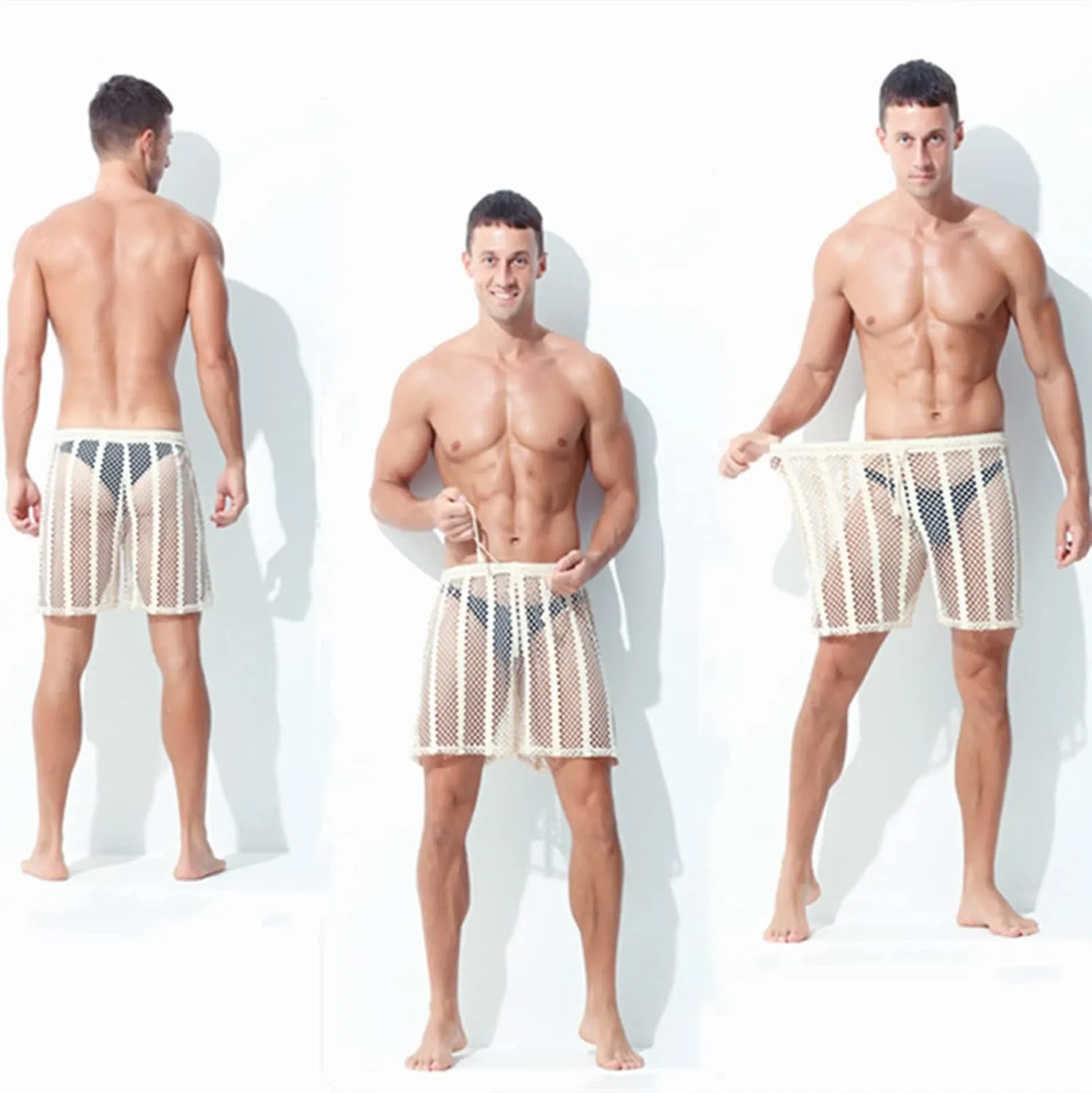 GIERIDUC Men's Lace Up Seamless Soft Thongs Most Comfortable Mens Bikini Briefs Breathable Boxer Shorts Boxer Brand Underwear