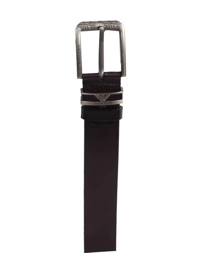 Giorgio Armani Black Leather Men's Belt
