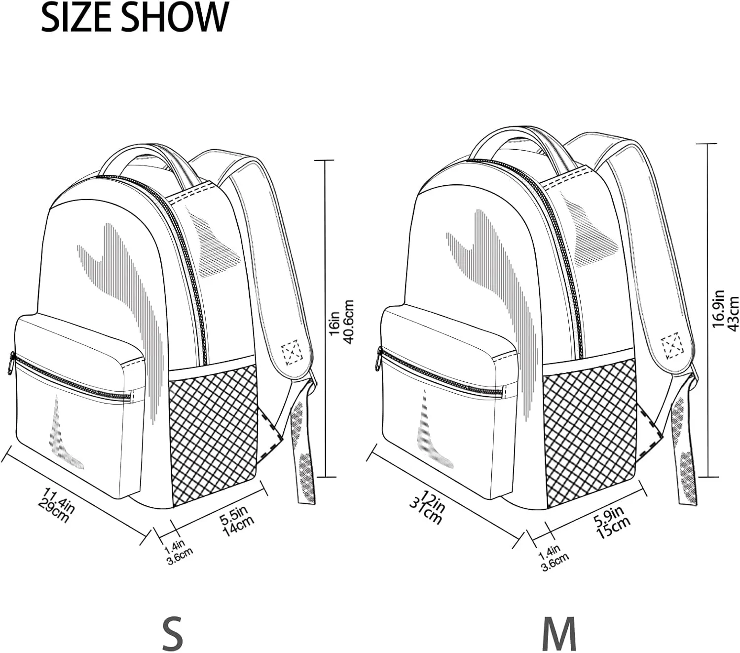 Gold Glitter School Backpack, Sturdy 18L Backpack for School Girls, Name Tag, Comfortable Wear, Easy Care, M