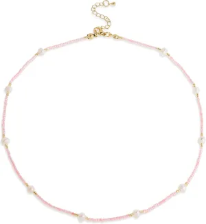 Gold Seed Beaded Necklaces for Women, Boho Handmade Adjustable Colorful Beads Choker Summer Beach Jewelry Gift.