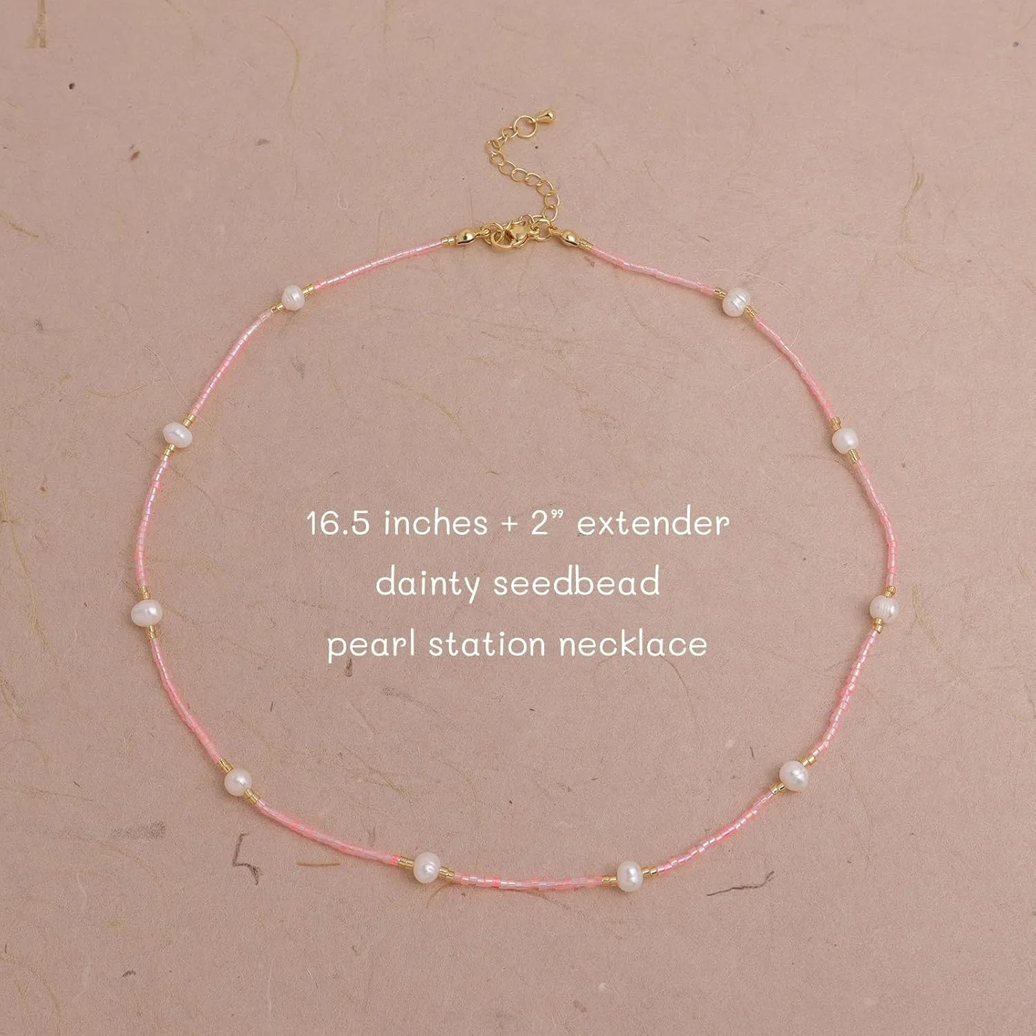Gold Seed Beaded Necklaces for Women, Boho Handmade Adjustable Colorful Beads Choker Summer Beach Jewelry Gift.