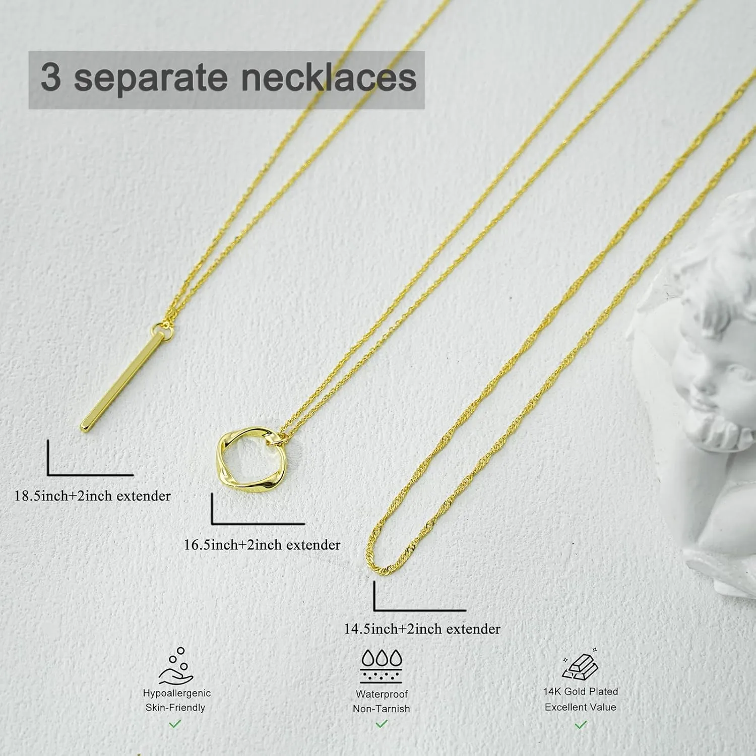 Gold Silver Layered Necklaces for Women Trendy, Dainty 925 Sterling Silver Chain Necklace Stack for Women Layering Circle Pendant Choker Necklaces Set Non Tarnish Jewelry Gifts for Teens