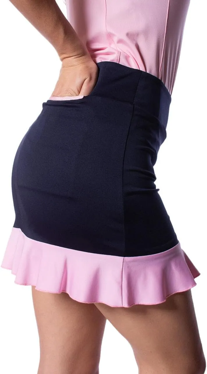 GOLFTINI Printed Pull-On Ruffle Skort 16.5"
