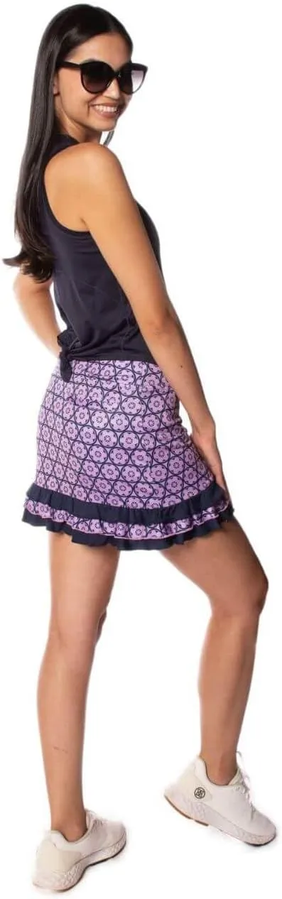 GOLFTINI Printed Pull-On Ruffle Skort 16.5"