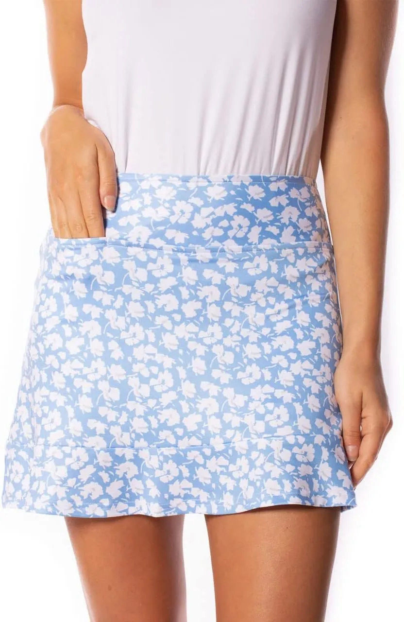 GOLFTINI Printed Pull-On Ruffle Skort 16.5"