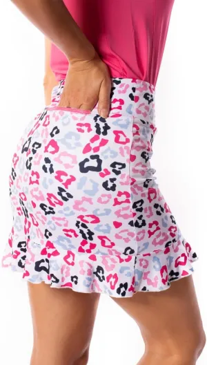 GOLFTINI Printed Pull-On Ruffle Skort 17.5"