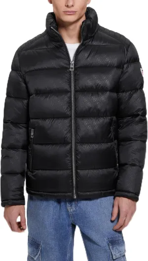 GUESS Men's Adam Quilted Hooded Zip Puffer