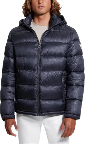 GUESS Men's Adam Quilted Hooded Zip Puffer