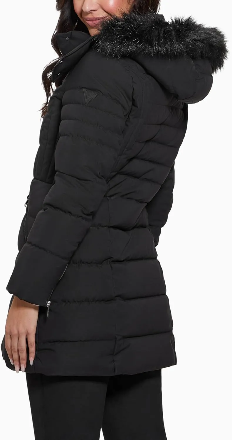 GUESS Women's Calgary Long Hood Puffer Jacket