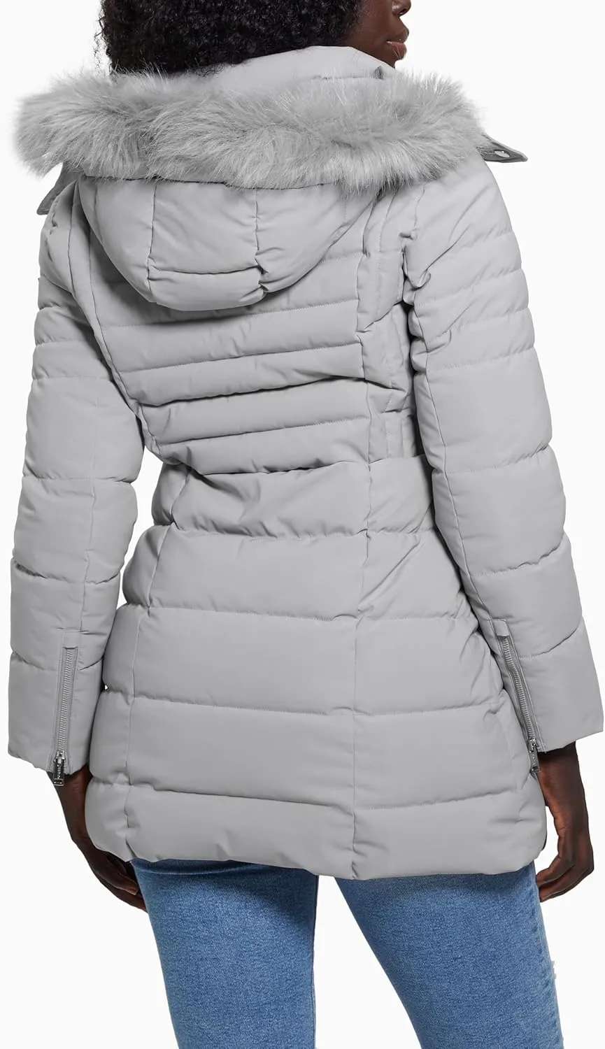 GUESS Women's Calgary Long Hood Puffer Jacket