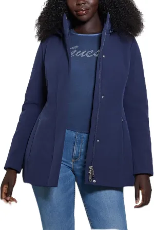 GUESS Women's Midlength Softshell Hood Jacket