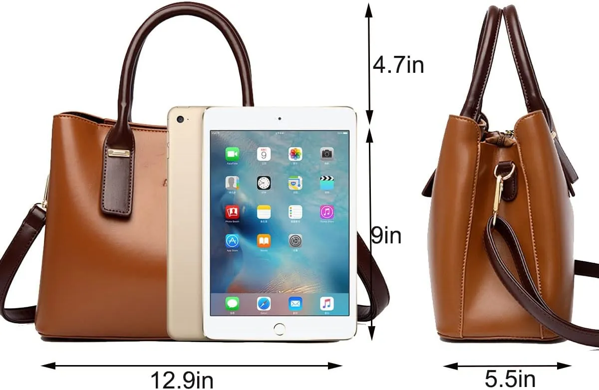 Handbags and Purses for Women PU Leather Satchels Fashion Shoulder Bags Simple Totes Top-Handle Crossbody Bags